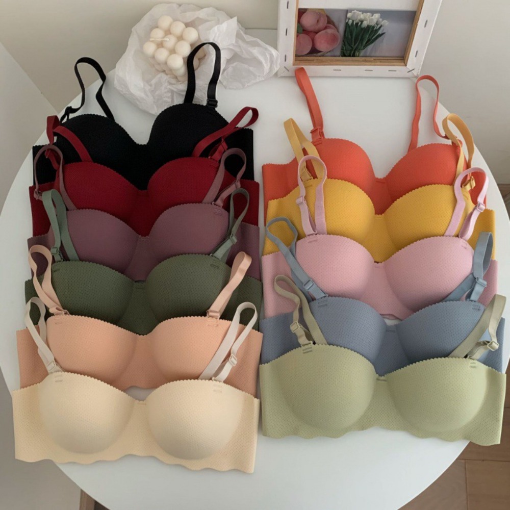 Wirefree Bra Comfort - セクシーで快適なシームレスブラ、キャンディーカラー、垂れ防止プッシュアップブラ、調節可能なリフティングワイヤレスブラ、女性用