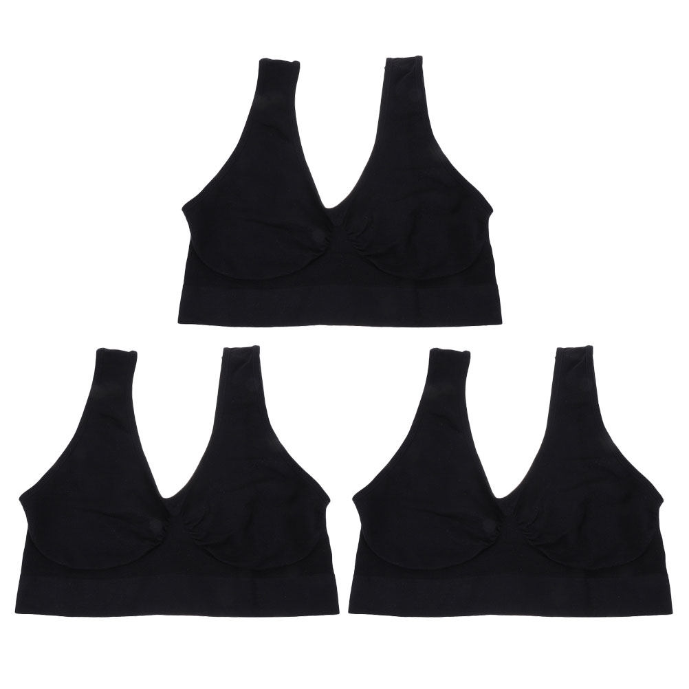 Wirefree Bra Comfort - 3枚組 ヨガスポーツブラ シームレス ソフト ワイヤーレス フィットネス下着