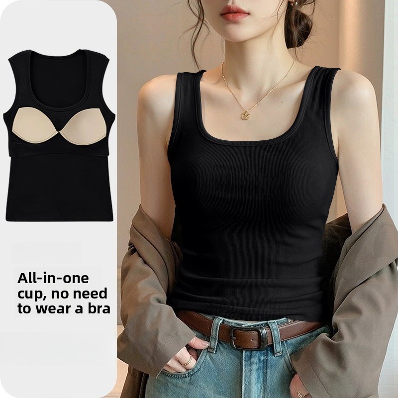 T Shirt Bra Seamless - 新しいシームレス内蔵ブラタンクトップ、女性用スポーツブラ＆サマースリーブレスシャツ、通気性のあるワークアウトベストとTシャツのコンボ