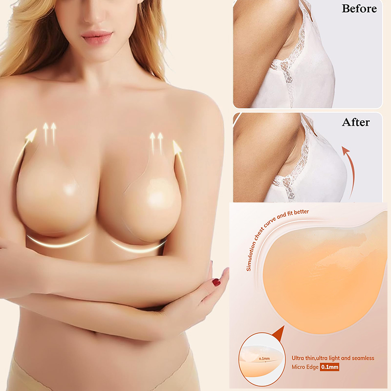 1/2 ペア女性粘着ブラジャープッシュアップ粘着バックレスス - Strapless Bra Adhesive のレビューと価格