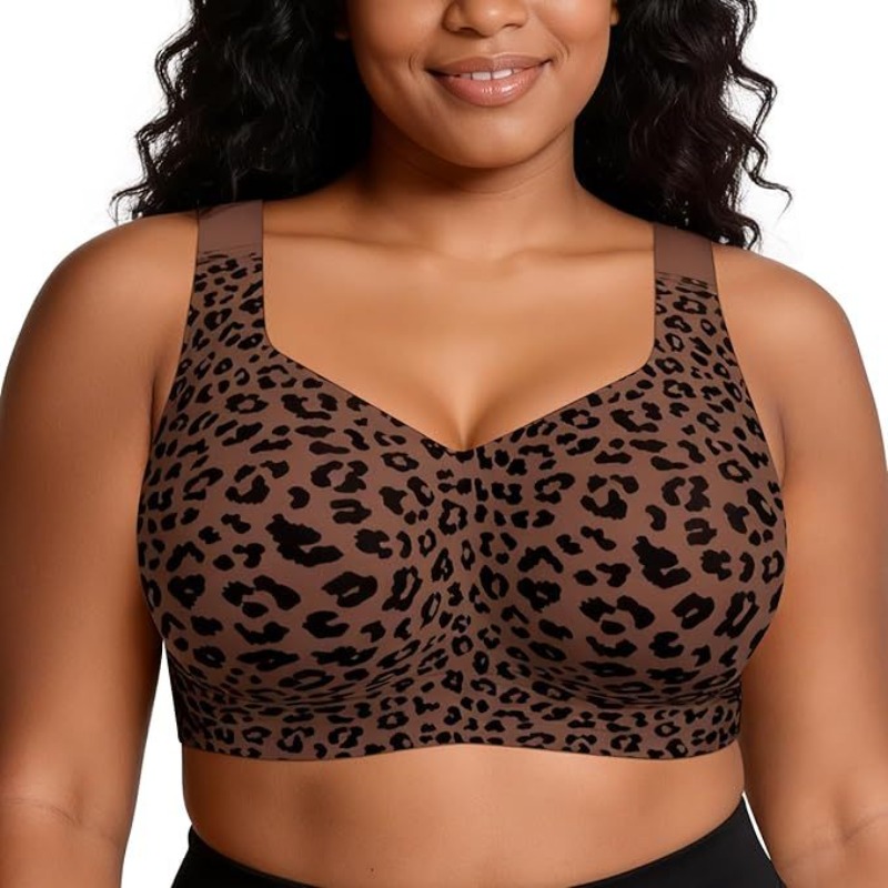 レオパード柄ゼリーブラ ノンワイヤー プッシュアップ ワイヤ - Plunge Bra Push Up のレビューと価格