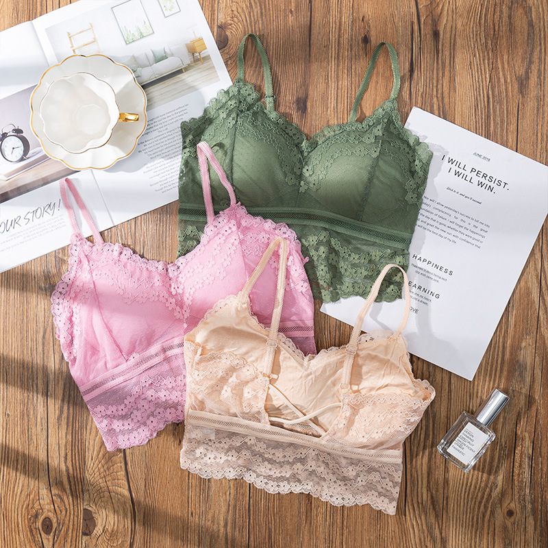 シームレスな3Dレースのランジェリー,ホルタートップ,腕立て - Sheer Bra Lace のレビューと価格