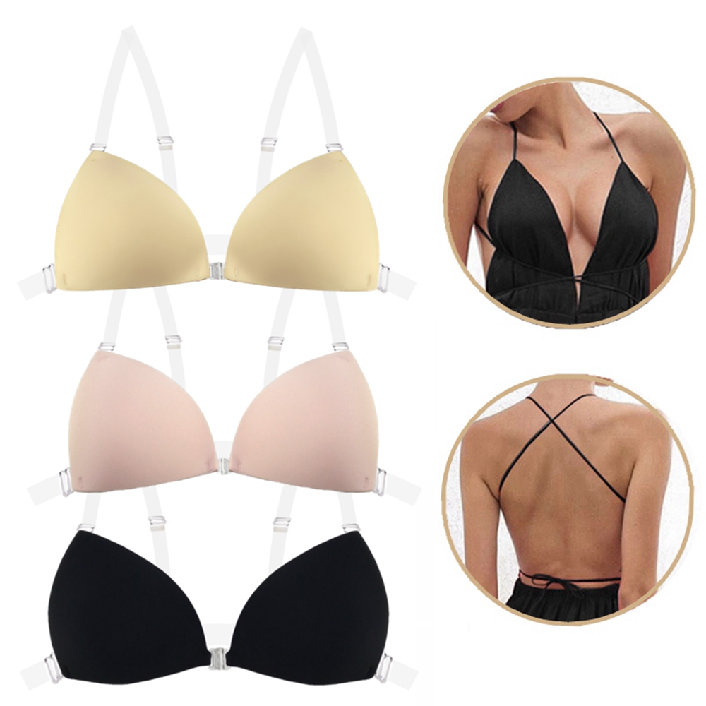 女性用粘着ブラ、背中開きウェディングドレス用シリコン製プラン - Plunge Bra Push Up のレビューと価格