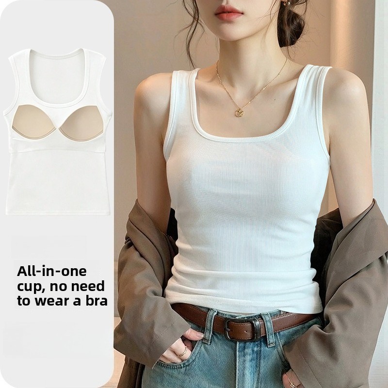 新しいシームレス内蔵ブラタンクトップ、女性用スポーツブラ＆サ - T Shirt Bra Seamless のレビューと価格