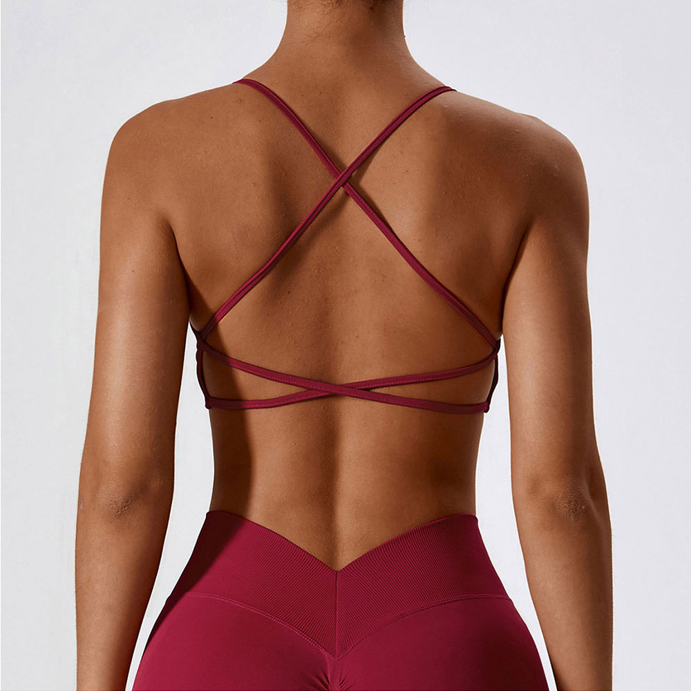 女性用スポーツブラ,クロスバンド,エンハンスメント,ヨガ,ジ - Sports Bra Racerback のレビューと価格